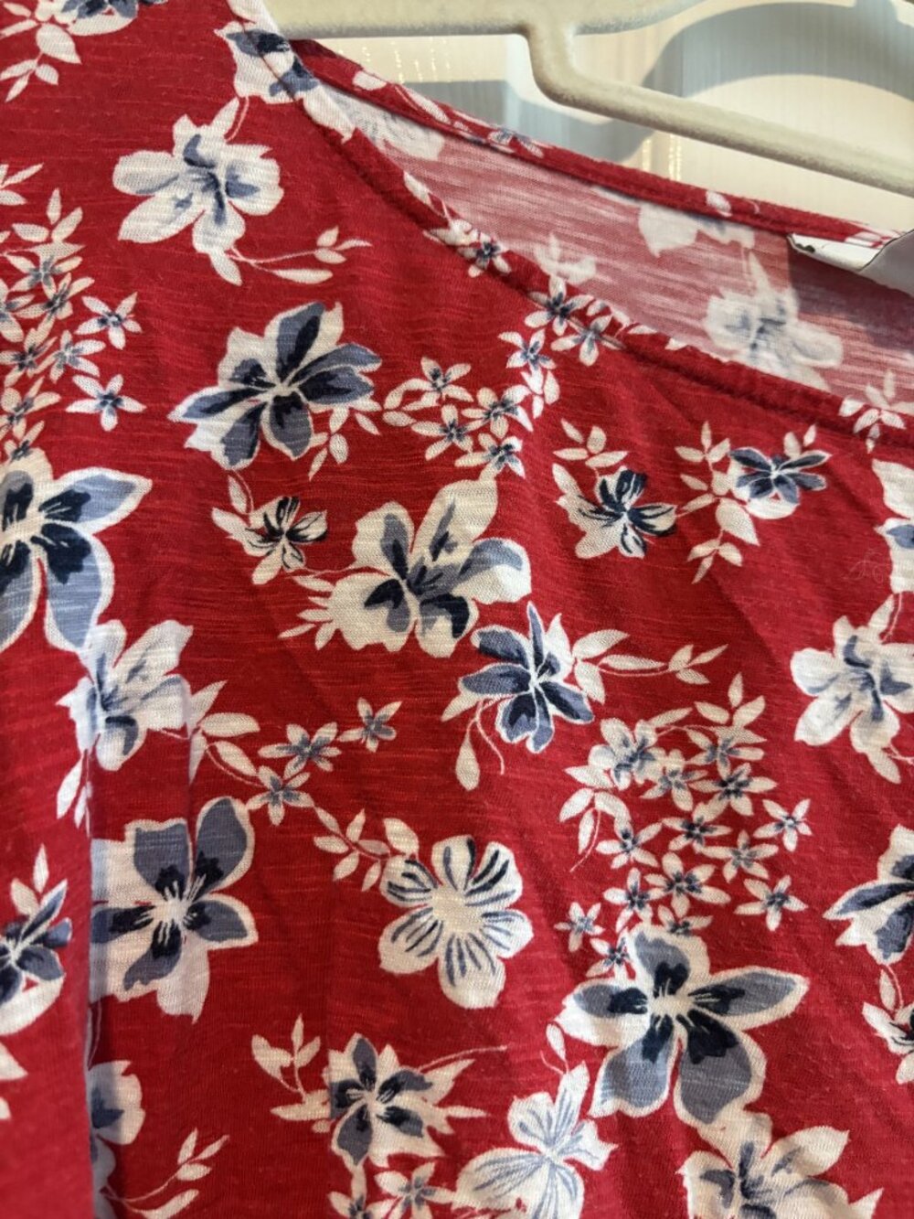 J.Jill Red Floral 3/4 Length Sleeve Tee - Picture 4 of 4